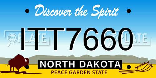 ITT7660 North Dakota License Plate