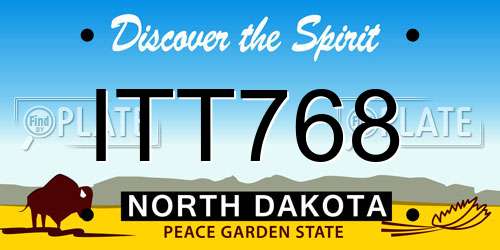 ITT768 North Dakota License Plate