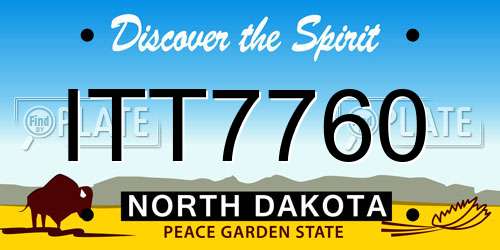 ITT7760 North Dakota License Plate