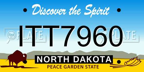 ITT7960 North Dakota License Plate