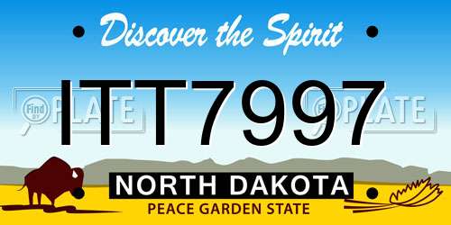 ITT7997 North Dakota License Plate