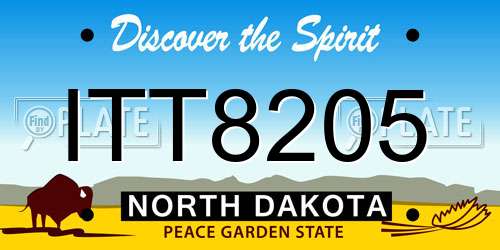 ITT8205 North Dakota License Plate