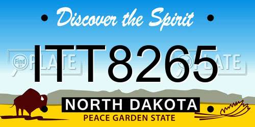 ITT8265 North Dakota License Plate