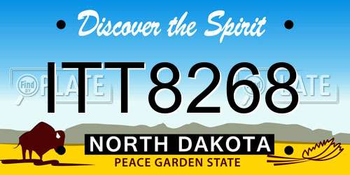 ITT8268 North Dakota License Plate