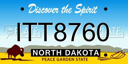 ITT8760 North Dakota License Plate