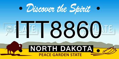 ITT8860 North Dakota License Plate
