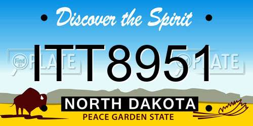 ITT8951 North Dakota License Plate