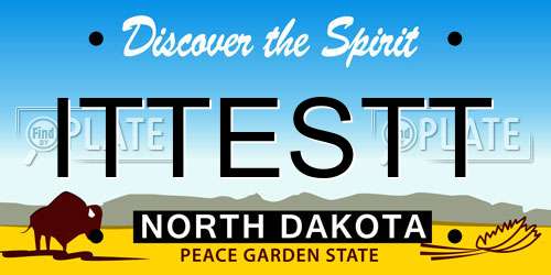 ITTESTT North Dakota License Plate