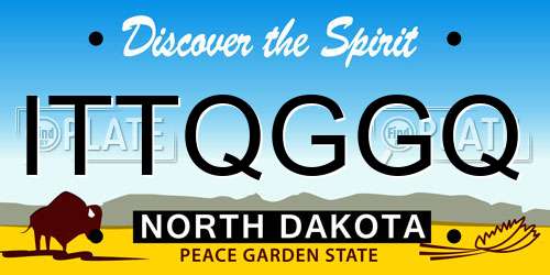 ITTQGGQ North Dakota License Plate