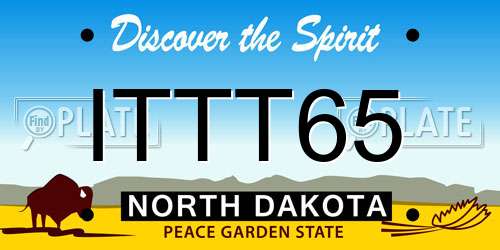 ITTT65 North Dakota License Plate