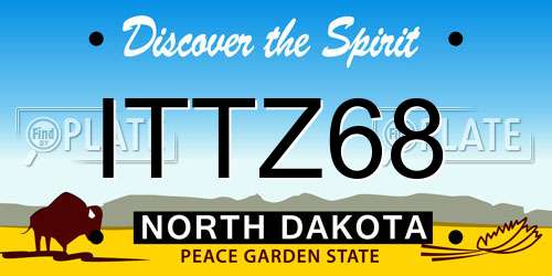 ITTZ68 North Dakota License Plate