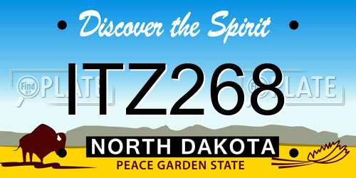 ITZ268 North Dakota License Plate