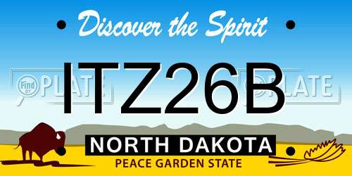 ITZ26B North Dakota License Plate