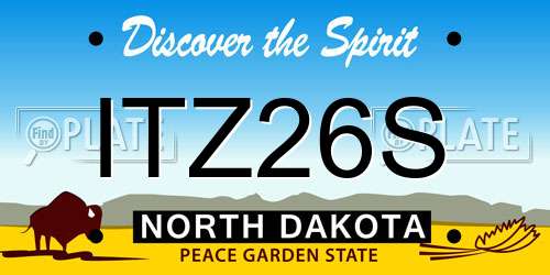 ITZ26S North Dakota License Plate