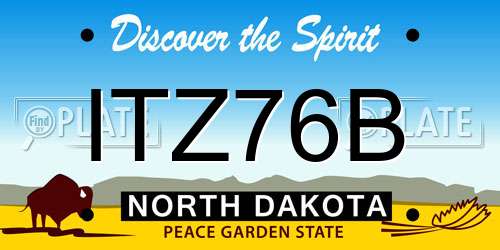 ITZ76B North Dakota License Plate