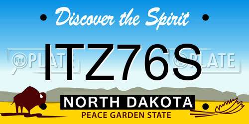 ITZ76S North Dakota License Plate