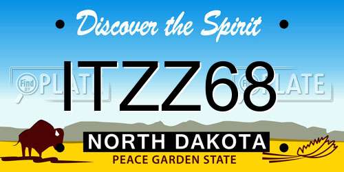 ITZZ68 North Dakota License Plate