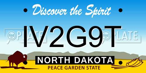 IV2G9T North Dakota License Plate
