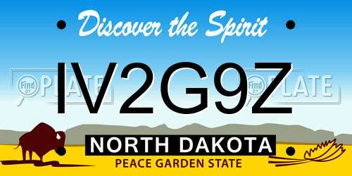 IV2G9Z North Dakota License Plate