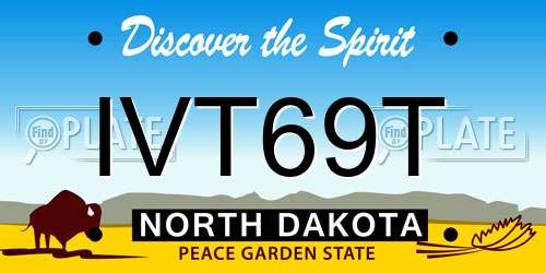 IVT69T North Dakota License Plate