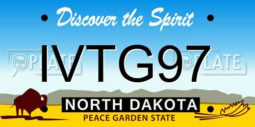 IVTG97 North Dakota License Plate