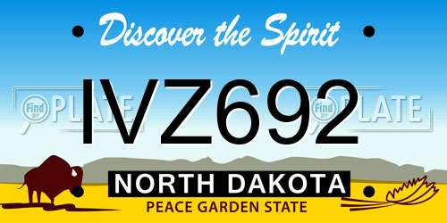 IVZ692 North Dakota License Plate