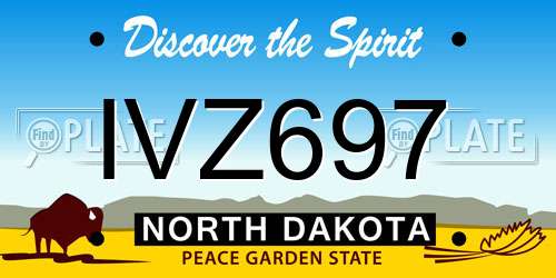 IVZ697 North Dakota License Plate