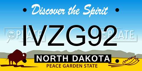 IVZG92 North Dakota License Plate