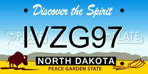 IVZG97 North Dakota License Plate