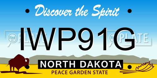 IWP91G North Dakota License Plate