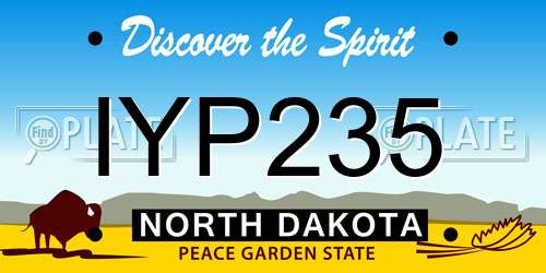 IYP235 North Dakota License Plate