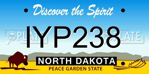 IYP238 North Dakota License Plate