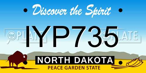 IYP735 North Dakota License Plate