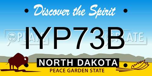 IYP73B North Dakota License Plate