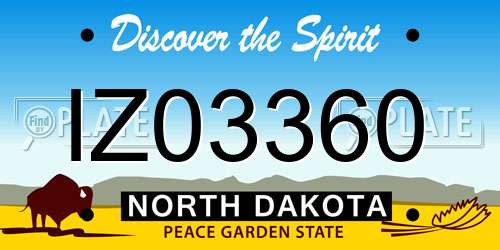 IZ03360 North Dakota License Plate