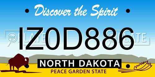 IZ0D886 North Dakota License Plate