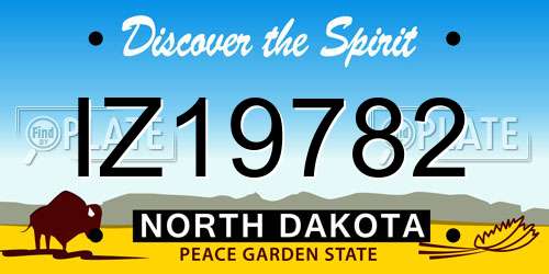 IZ19782 North Dakota License Plate