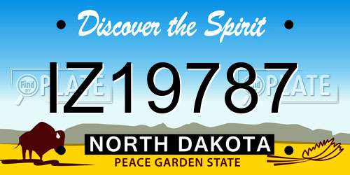 IZ19787 North Dakota License Plate