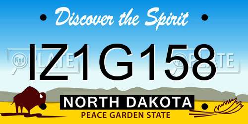 IZ1G158 North Dakota License Plate