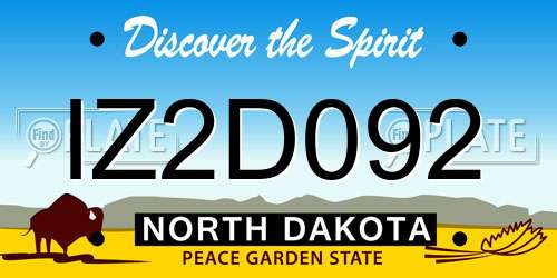 IZ2D092 North Dakota License Plate