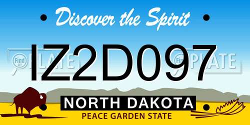IZ2D097 North Dakota License Plate