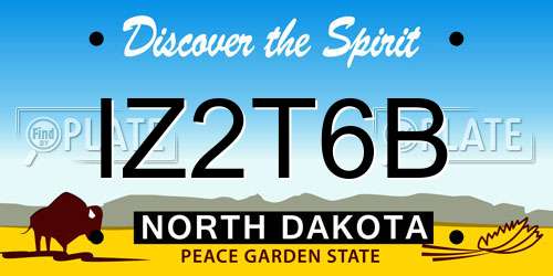IZ2T6B North Dakota License Plate