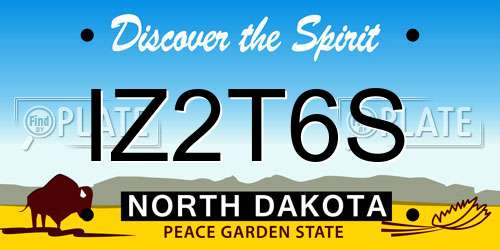 IZ2T6S North Dakota License Plate