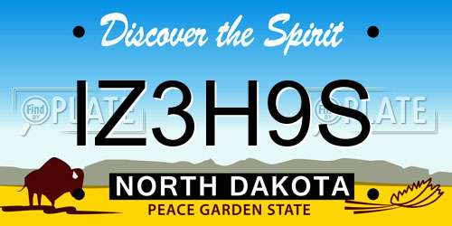 IZ3H9S North Dakota License Plate