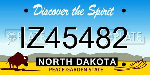 IZ45482 North Dakota License Plate