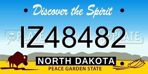 IZ48482 North Dakota License Plate
