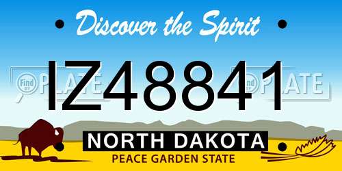 IZ48841 North Dakota License Plate