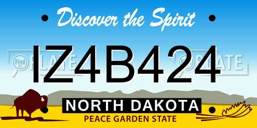 IZ4B424 North Dakota License Plate