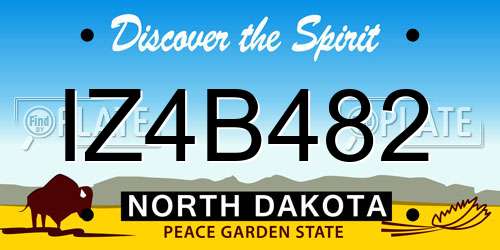IZ4B482 North Dakota License Plate