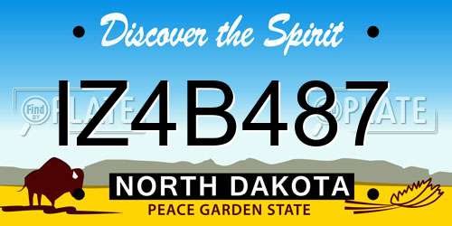 IZ4B487 North Dakota License Plate